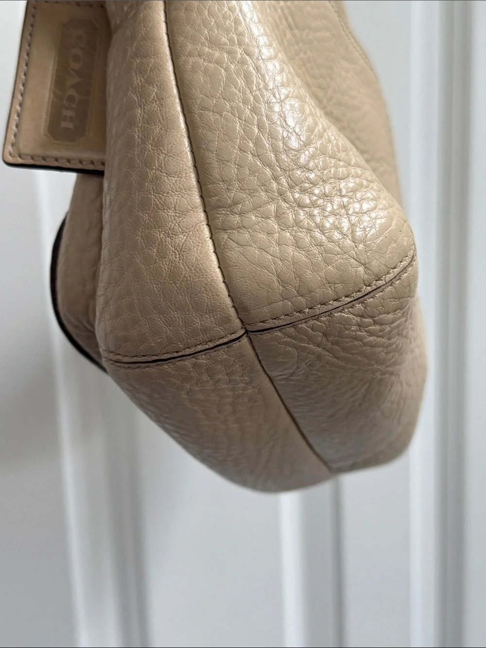 Coach Vintage Soho Buckle Flap Shoulder Bag - Style 11842 Cream Pebbled Leather